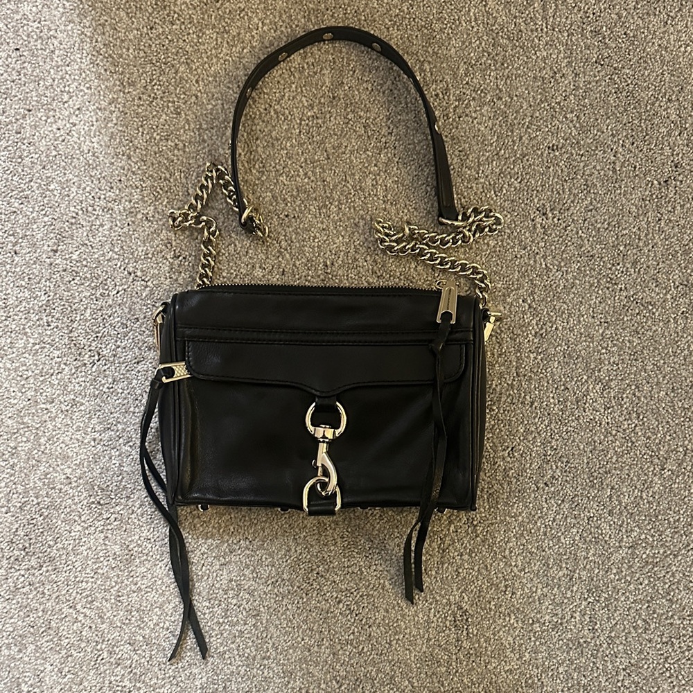 Rebecca Minkoff Mini MAC Black Leather Crossbody Bag